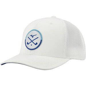 🆕Unisex-Adult White Adjustable Cotton Crossed Clubs Mesh back Golf Hat